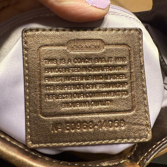 Coach Bag E0968-14058 Gold Copper Color handbag as well as shoulder strap - Picture 10 of 10